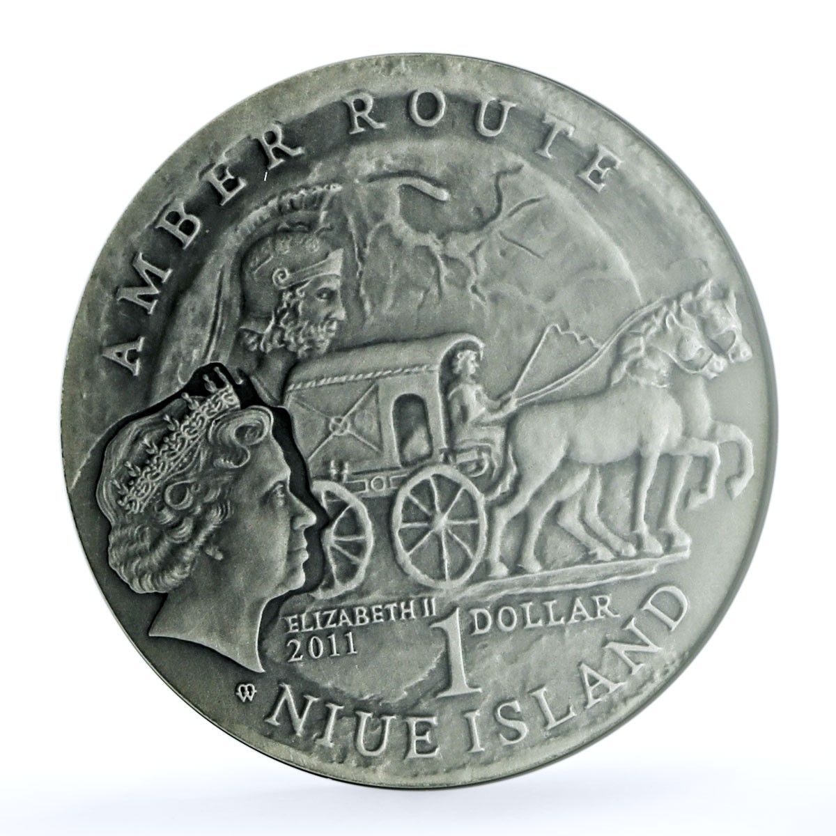 ニウエ 1ドル アクイレイア KM-586 アンバールートシティ MS 70 NGC