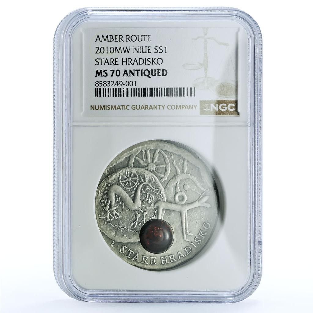 ニウエ 1ドル ステア フラディスコ KM-367 アンバールートシティ MS 70
