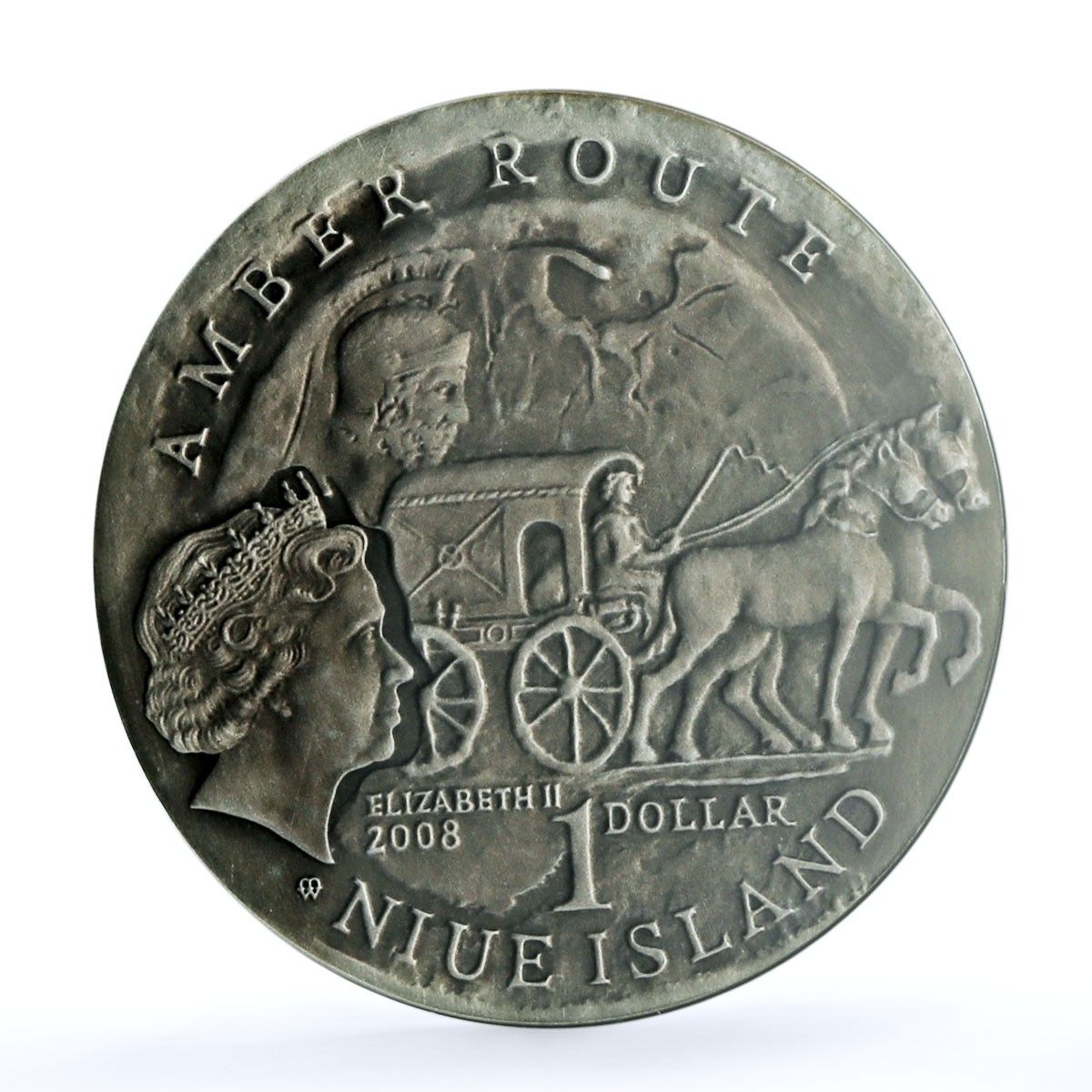 ニウエ 1ドル グダニスク KM-202 アンバールートシティ MS 70 NGC 銀貨