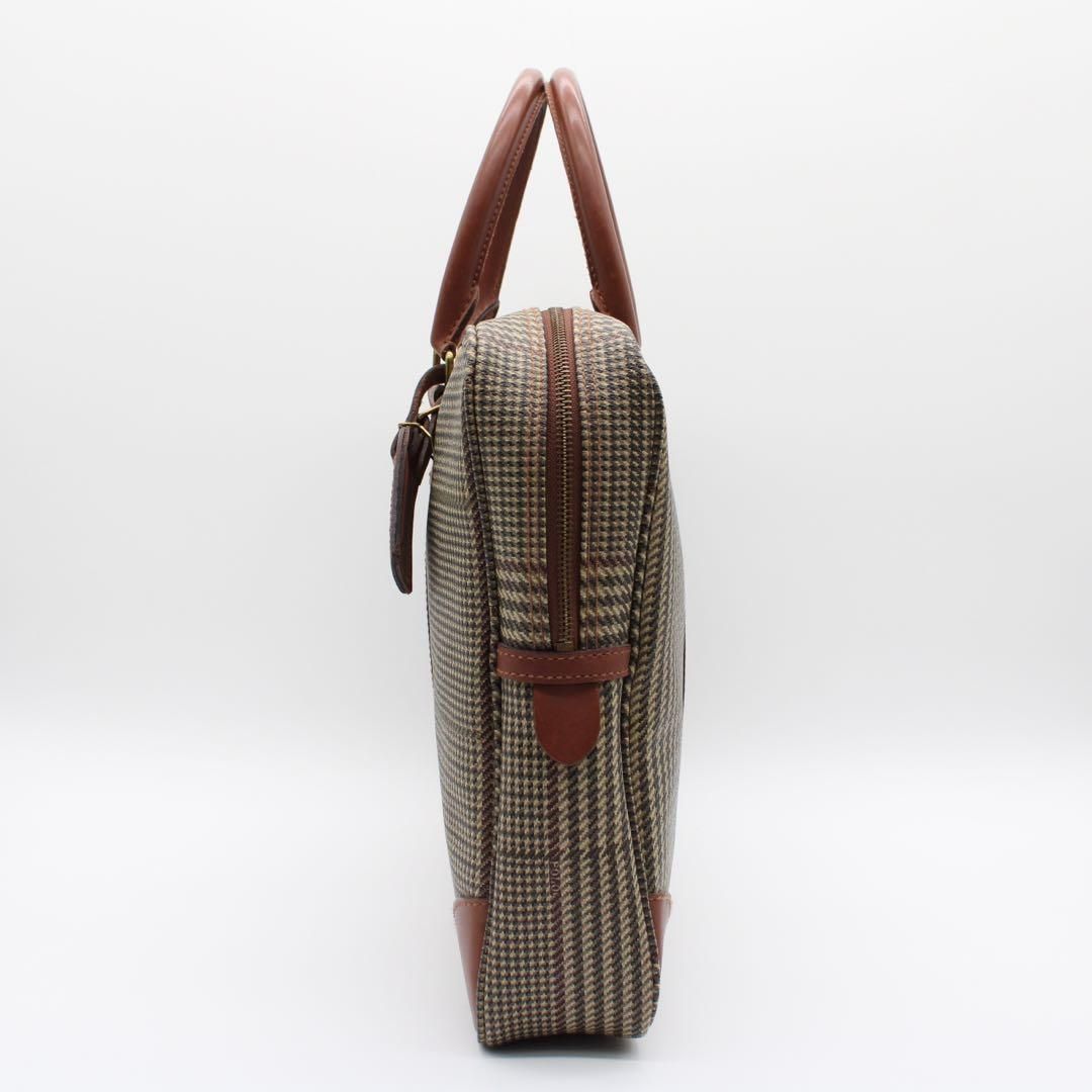 【美品】Polo Ralph Lauren 千鳥格子 ビジネスバッグ ブラウン 美品】Polo Ralph Lauren 千鳥格子 ビジネスバッグ ブラウン - メルカリ