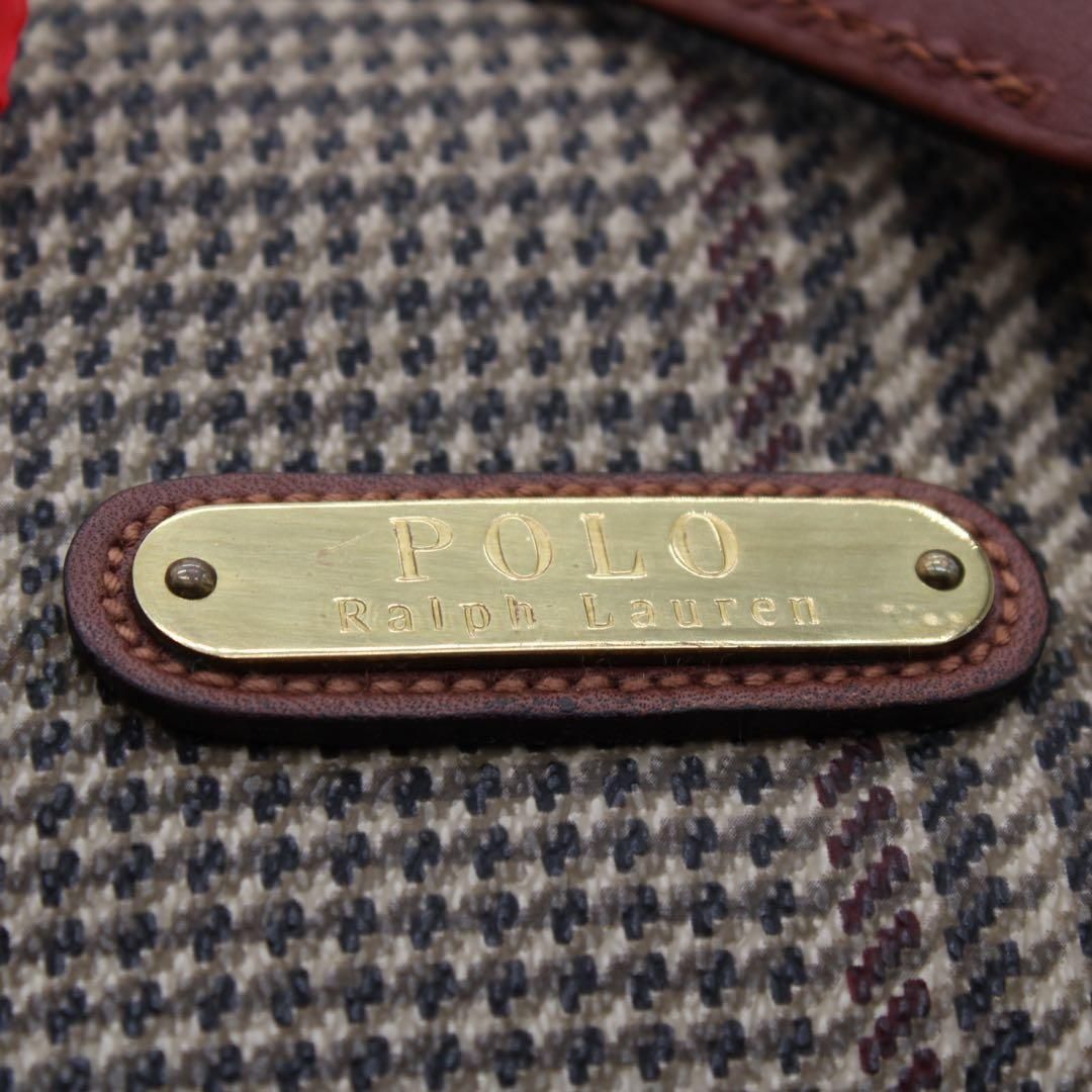 美品】Polo Ralph Lauren 千鳥格子 ビジネスバッグ ブラウン - メルカリ
