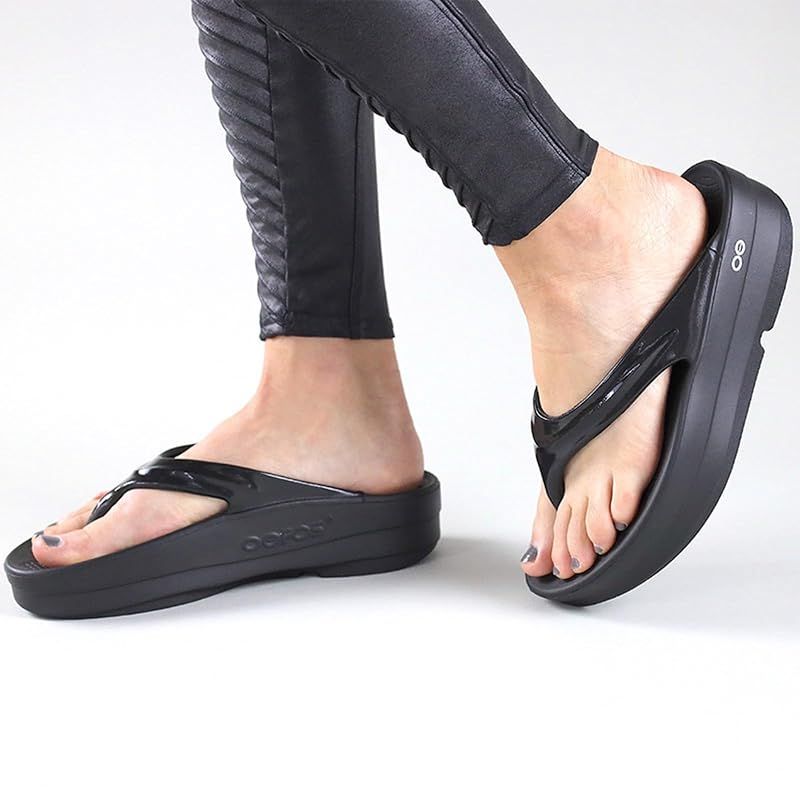 ウーメガ ブラック M 5 W 7 24 cm トング サンダル リカバリー プラットフォーム 厚底 1