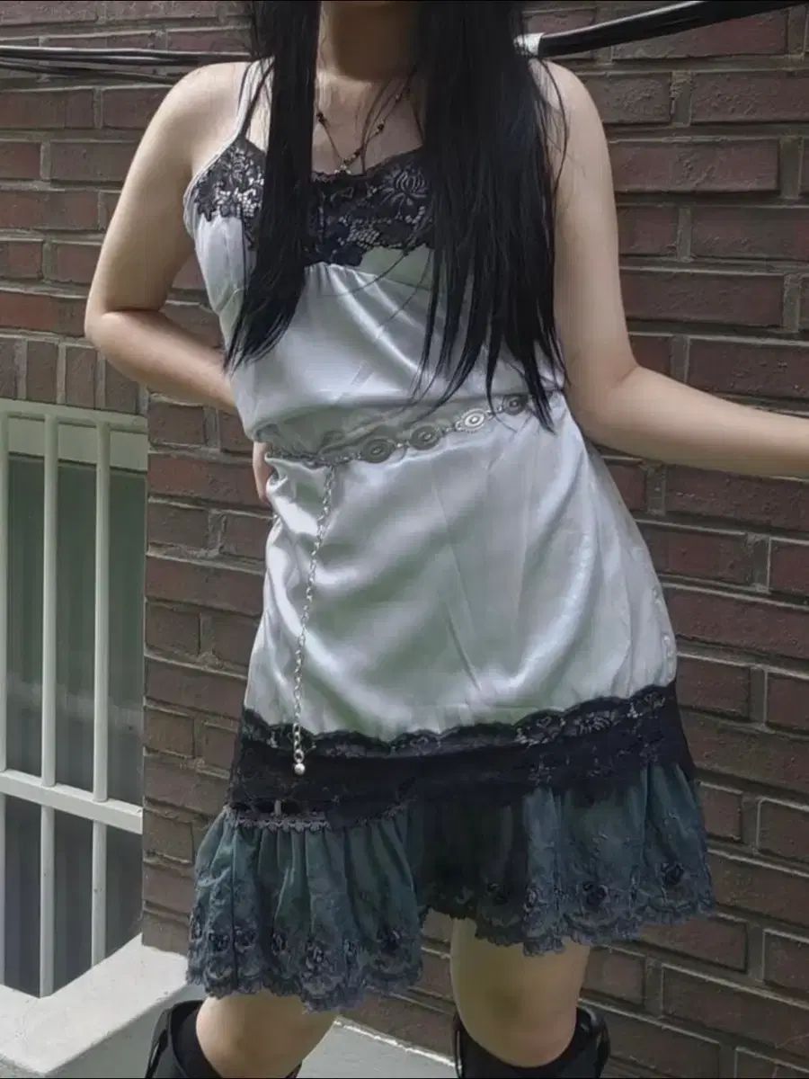 コーディネートセット ヴィンテージ フェアリー レース スリップ ドレス ネックレス ブレスレット