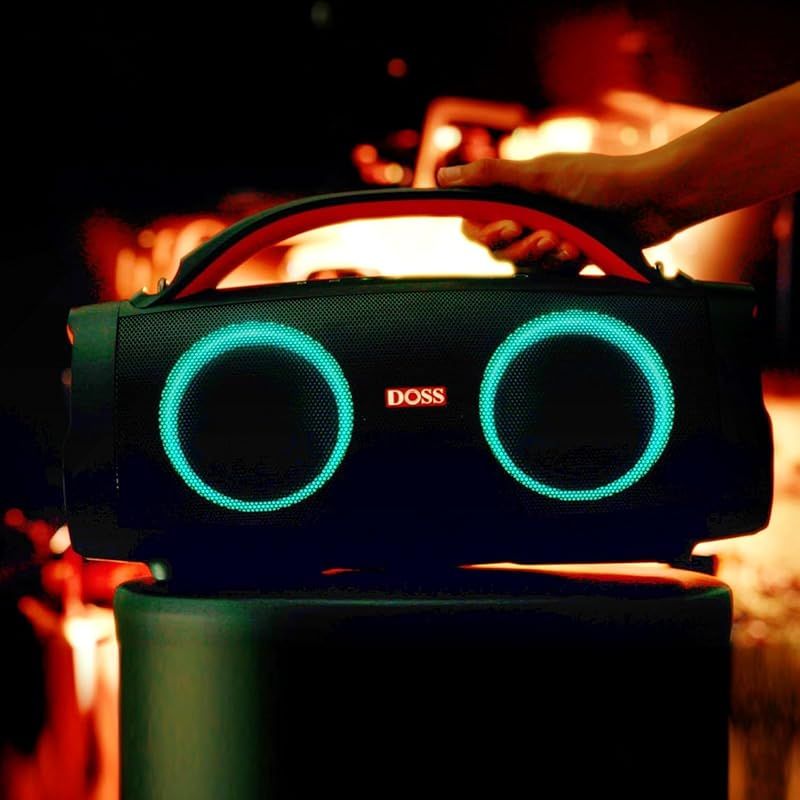 DOSS Extreme Boom Pro Bluetoothスピーカー ワイヤレス 100 W 大音量 46時間再生 IPX 6防水 ポータブル ブルートゥース 低音強化 パッシブラジエーター搭載 USB-C充電 ダンス キャンプ パーティー 旅行用 TWS接続