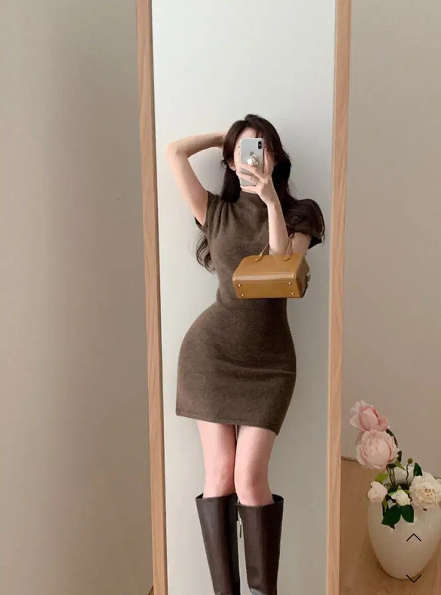 新 perbit ホールガーメント モックネック ニート ONE PIECE _ 白