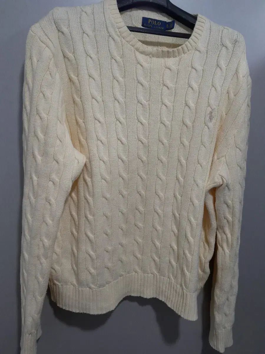 ポロラルフローレン アイボリー ケーブル ニット XL