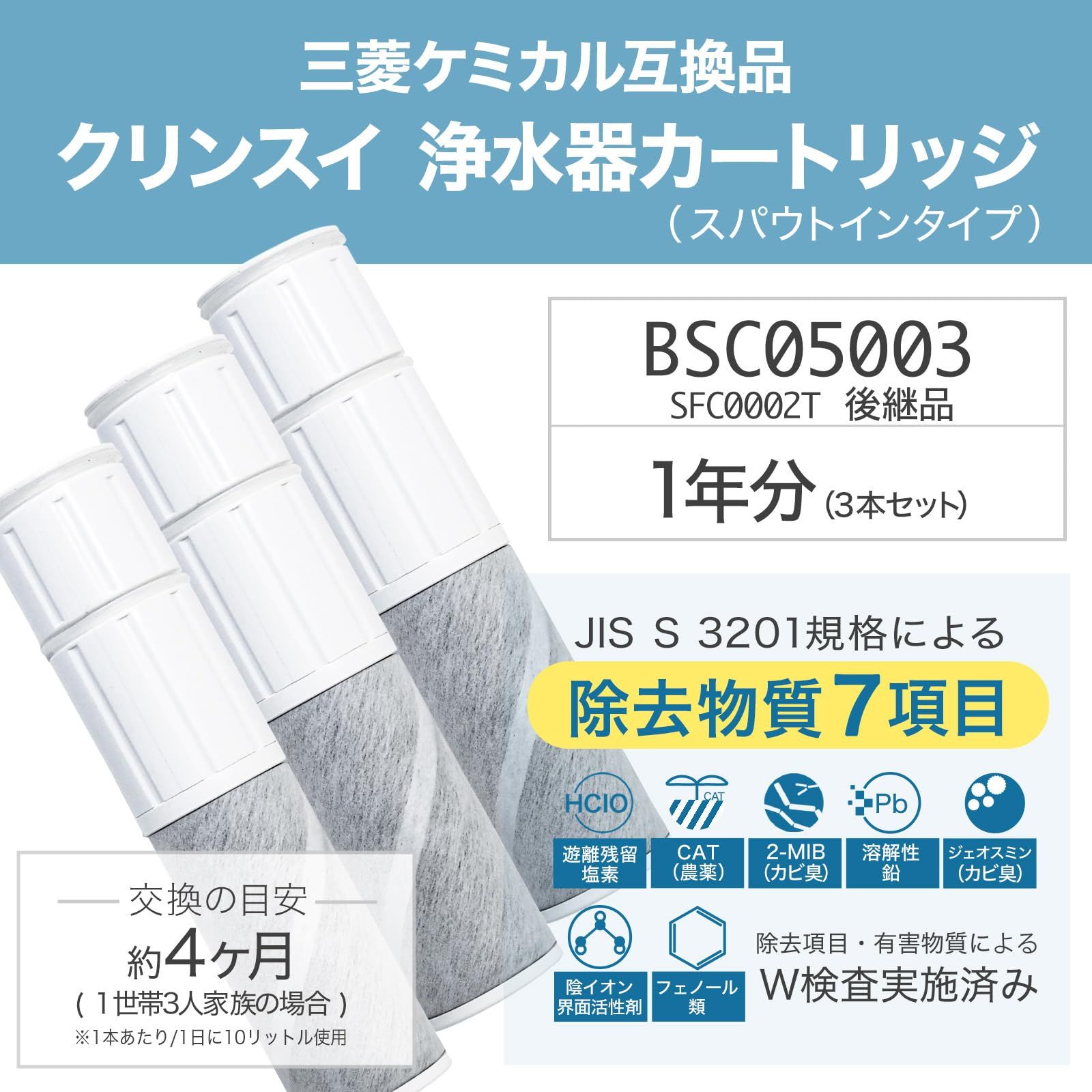 JIS規格日本検査済みクリンスイ対応 浄水カートリッジ SFC0002T 互換品