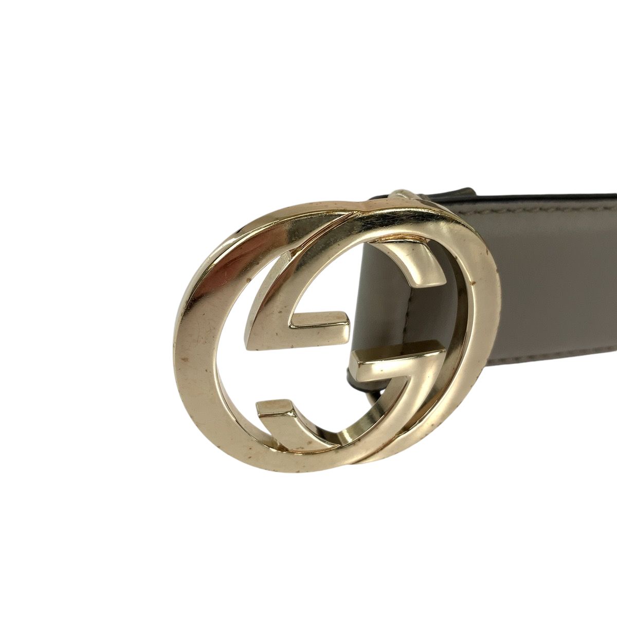 美品 GUCCI グッチ インターロッキング 80cm/32inc グレージュ ゴールド金具 レザー 546386 ベルト メンズ 408702【中古】 グッチ インターロッキング GUCCI 92THN 0 ネイビー