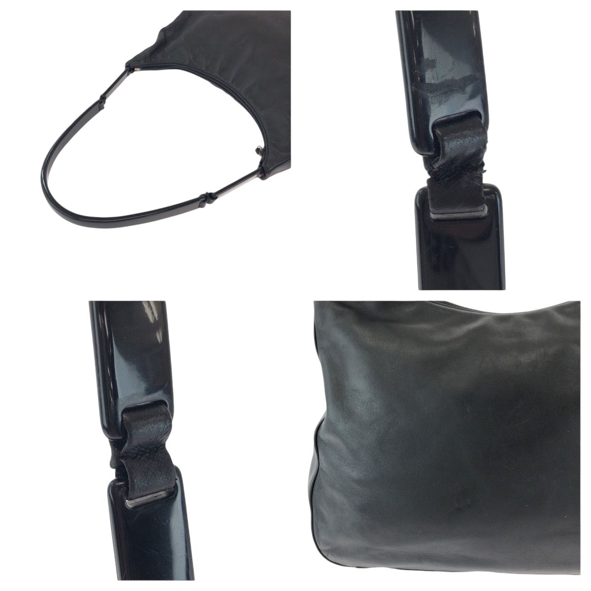 PRADA プラダ プラスチックハンドル ロゴ ブラック 黒 プラスチック 