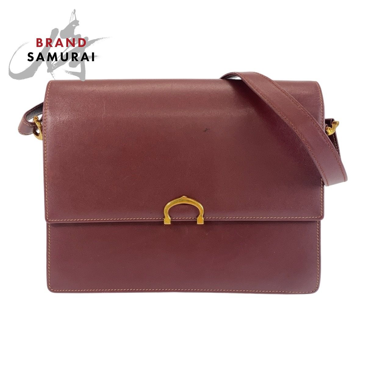 美品 CARTIER カルティエ マストライン ワインレッド ボルドー 斜め 