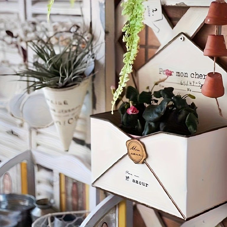 壁掛けプランター】アイアン製 スクエア型 植木鉢 多肉植物/ハーブ/花