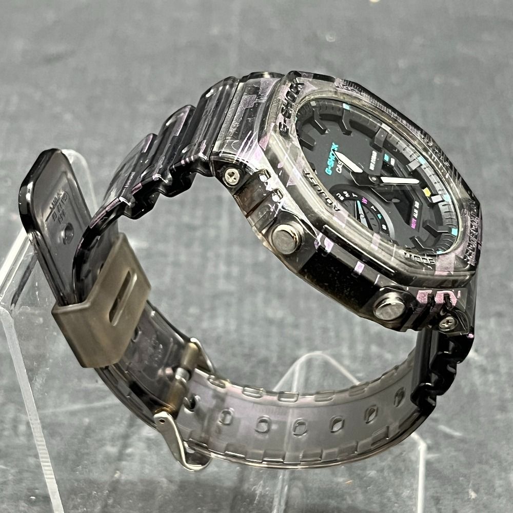  06 w 15757 カシオ CASIO G SHOCK Gショック ANALOG DIGITAL 2100 SERIES ブラック クリア系 GA NN 1 AJF 腕時計 品 ラバーベルト 時計