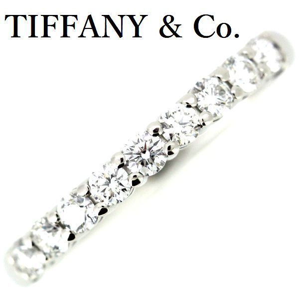 ティファニー エンブレイス バンドリング ダイヤモンド 9P 7.5号 Pt950