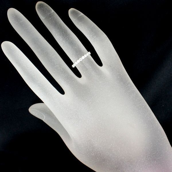 ティファニー エンブレイス バンドリング ダイヤモンド 9P 7.5号 Pt950
