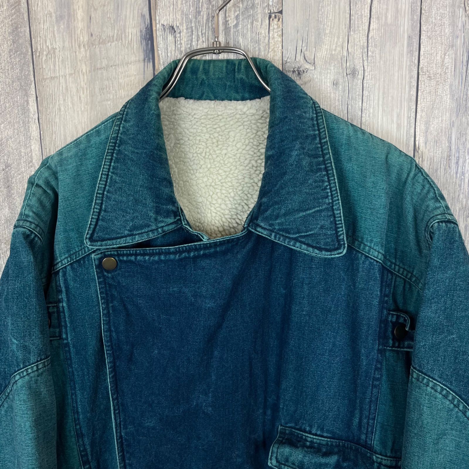 OLD unknown 90s ヴィンテージ denim drizzler jacket ギミック 裏ボア