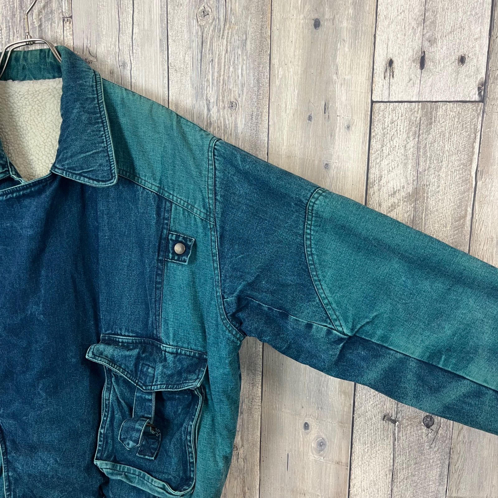 OLD unknown 90s ヴィンテージ denim drizzler jacket ギミック 裏ボア
