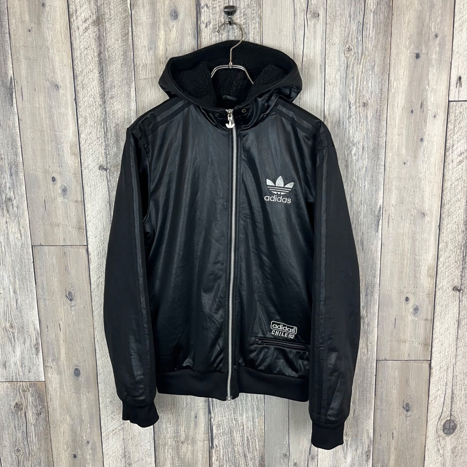 6.24 adidas アディダス チリ62 パーカージャージ ブラック M OLD adidas アディダス CHILE62 チリ62 1962年 チリW杯記念 希少モデル