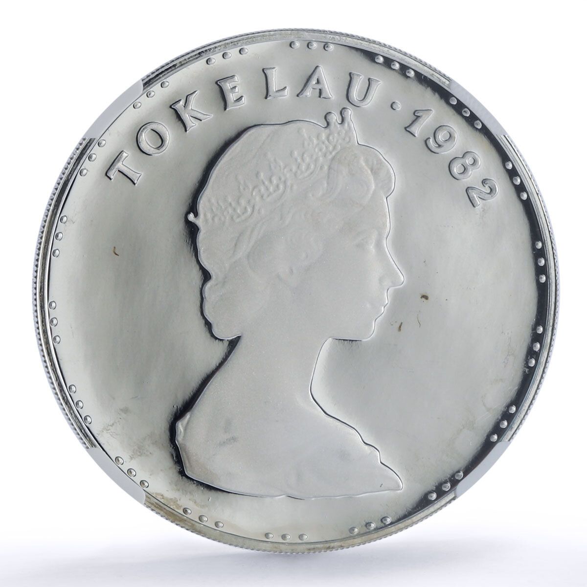 トケラウ 1タラ 男性と子供 漁船 船 PF66 NGC 銀貨 1982年 - メルカリ