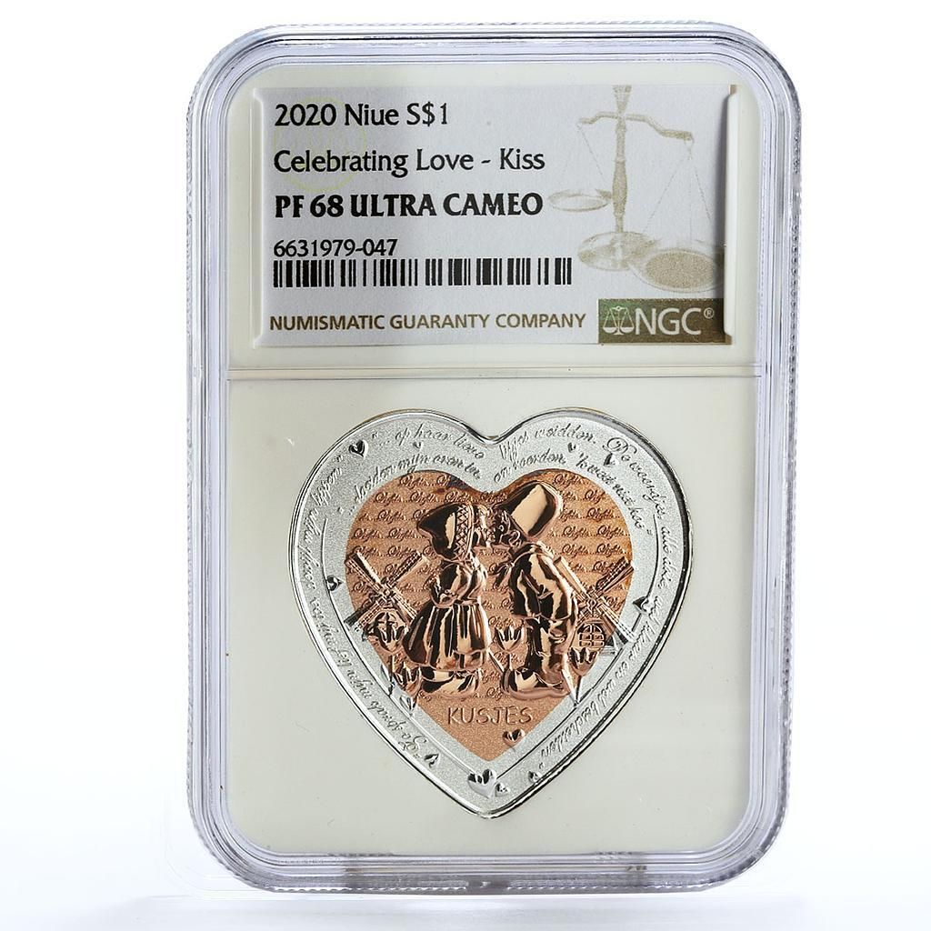 ニウエ 1ドル 詩人フーフト 詩 キス 児童文学 PF 68 NGC Agコイン 2020