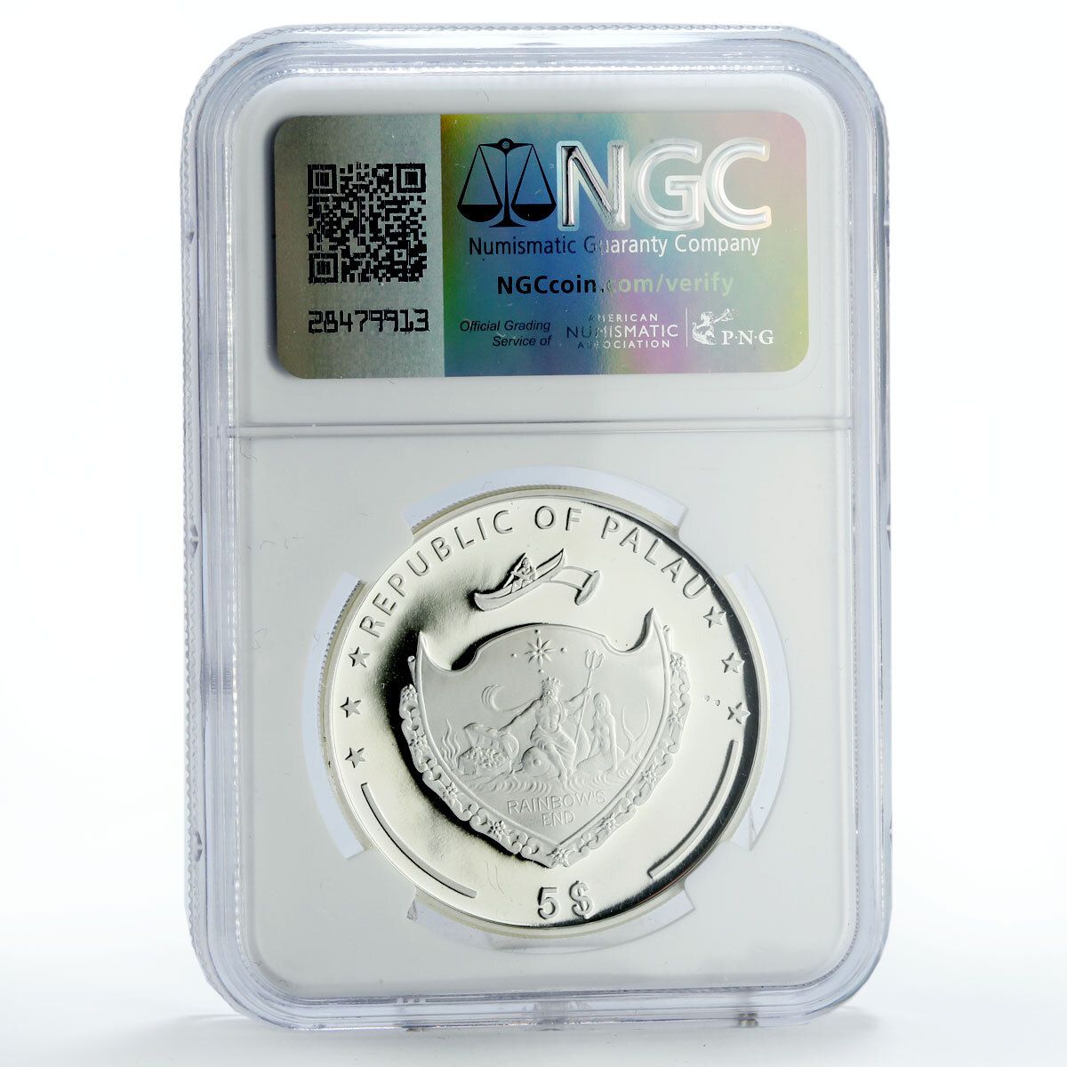 パラオ 5ドル 隕石落下 南丹ブルズ スペース PF67 NGC 銀貨 2006年