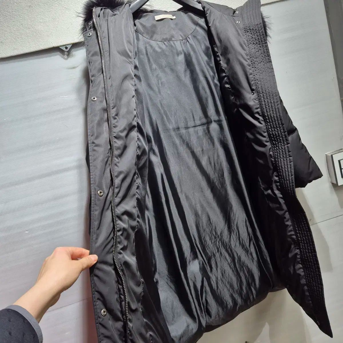 ファーSTEFANEL ブラック フード ダウン M