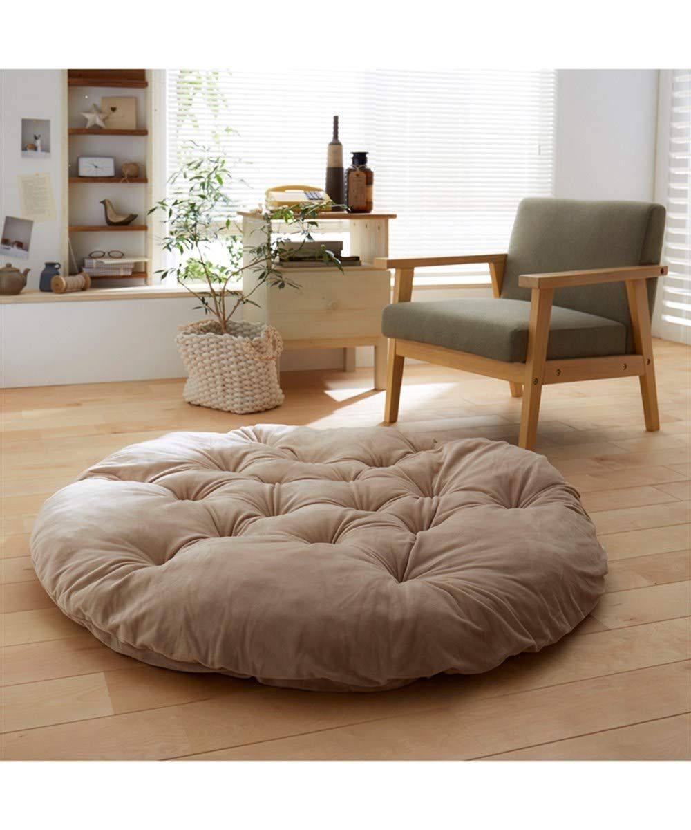 ニッセン ラグ マシュマロみたいなもっちもちクッションラグ カフェオレ 約120 cmサークル