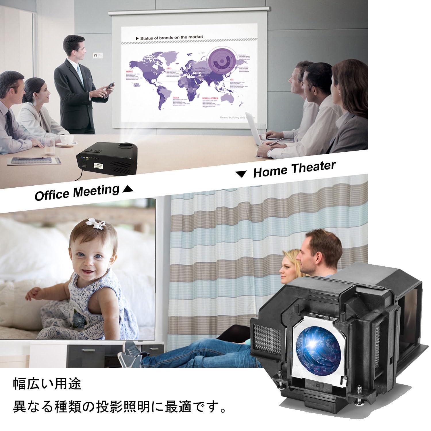 プロジェクター 交換用ランプ ELPLP97 適応 Epson エプソン EB-W06 EB