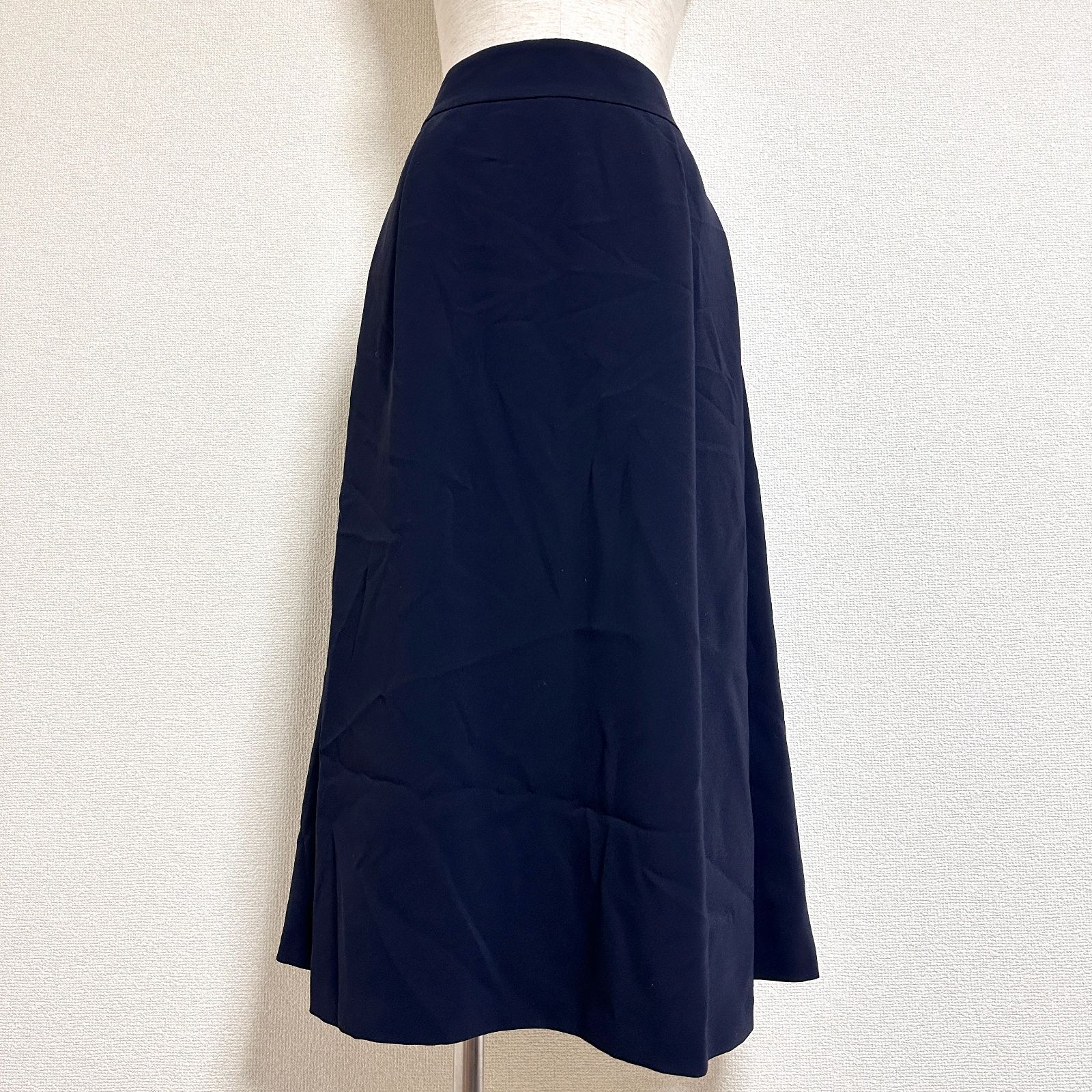 LOULOU willoughby タックフ スカート ミモレ丈 ウォッシャブル サイズ1 ネイビー