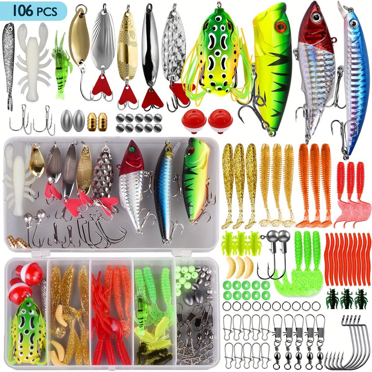 ルアーセット 初心者も安心】ルアーセット 78/106/188/361個 マルチセクション 釣り