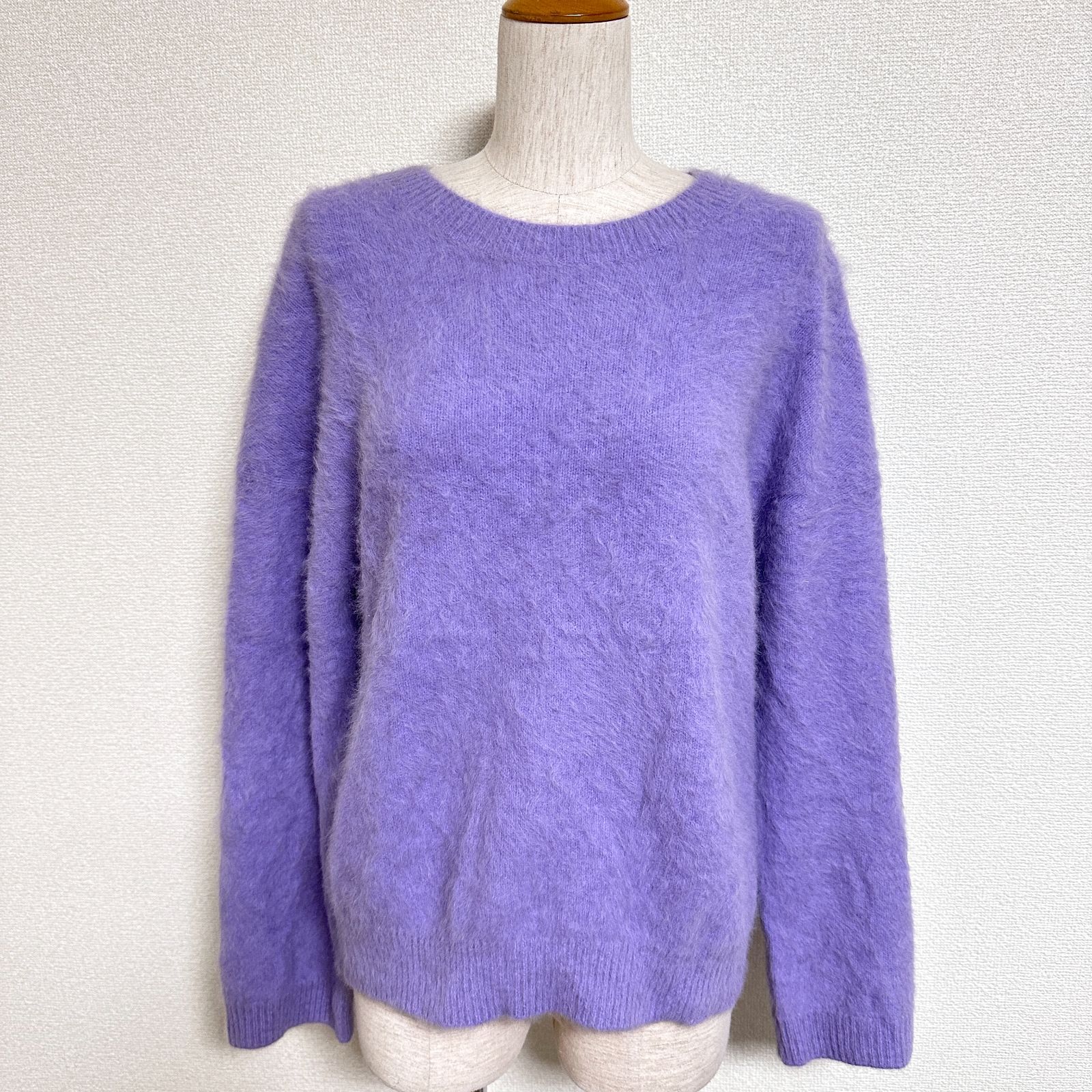 コラージュガリャルダガランテ 22 AW ふわふわ フォックスカシミヤプルオーバー ゆったりめ クルーネック ニットプルオーバー パープル