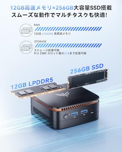 NiPoGi ミニpc n97 mini pc 最大3.6GHz 4C/4T 16GB DDR4 512GB M.2 SSD
