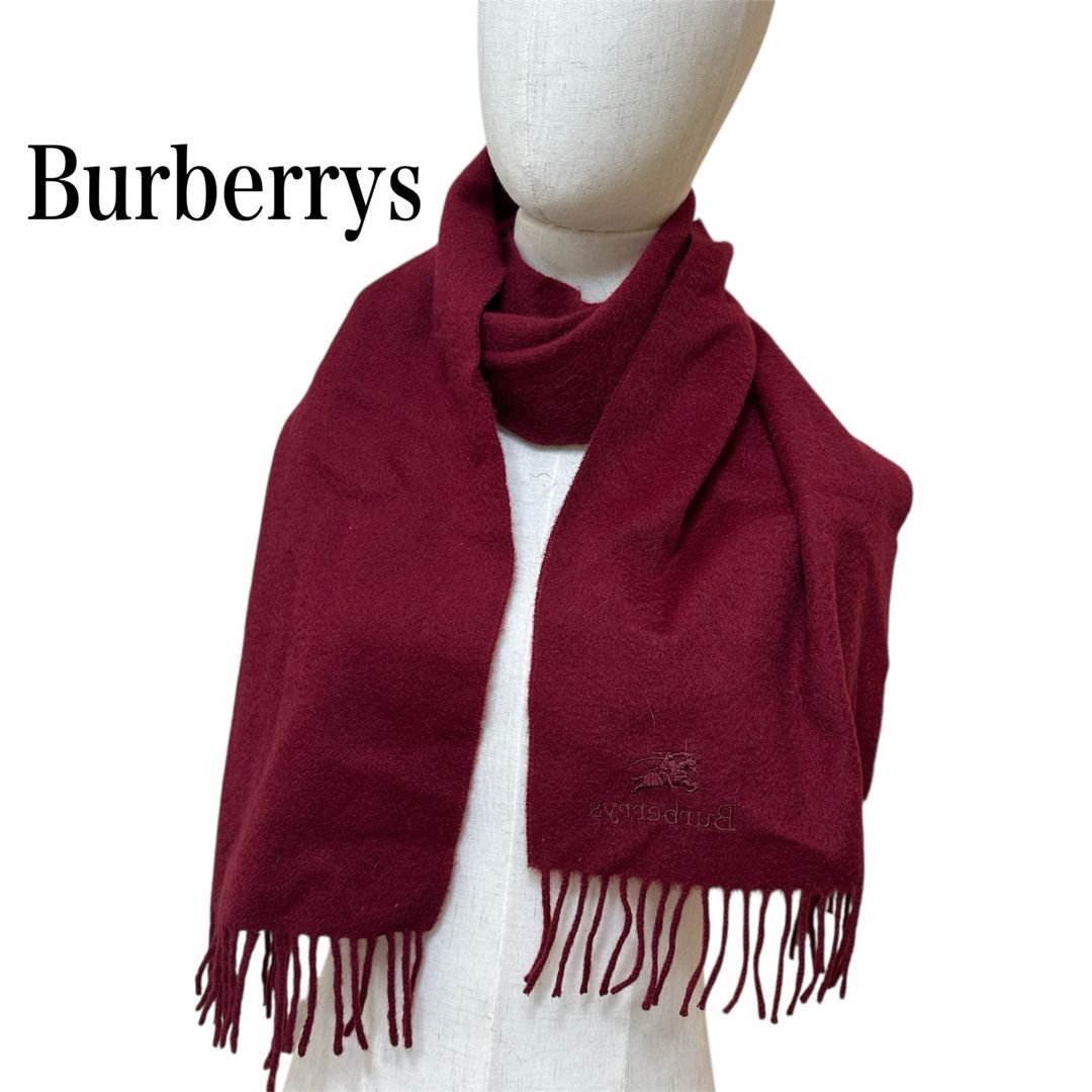 美品□ Burberrys カシミヤ100％ マフラー レッド - メルカリ