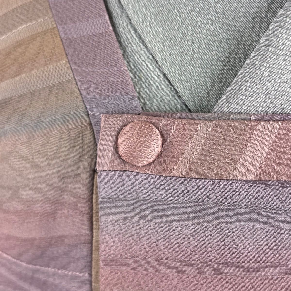  道行 身丈102 cm 裄丈65 5 M 和装コート 角衿 縞 地紋 ぼかし 薄紫 正絹 羽織 着物 浴衣
