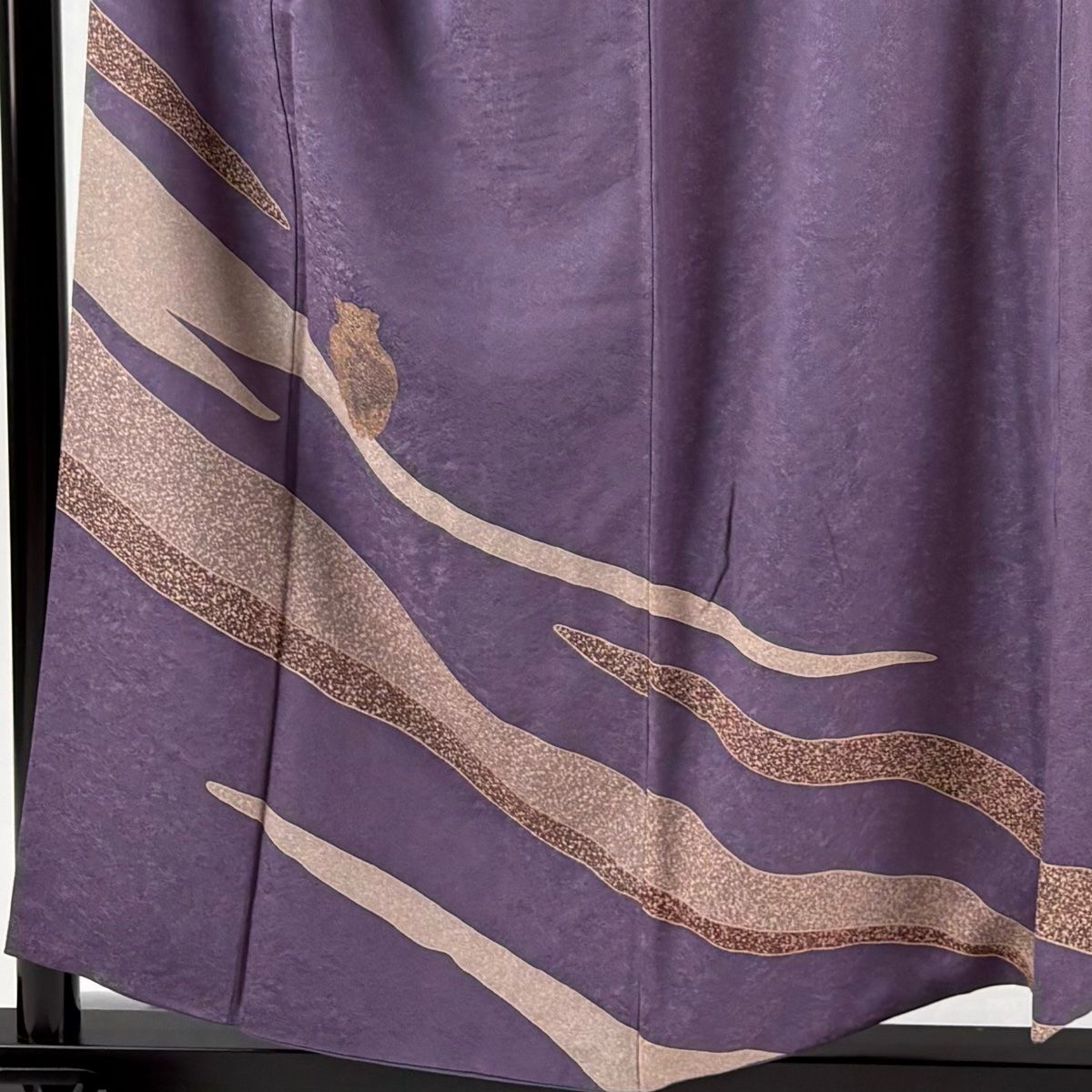 付下げ 身丈155.5cm 裄丈65.5cm M 袷 大久保玄才 落款 ミミヅク 霞 紫