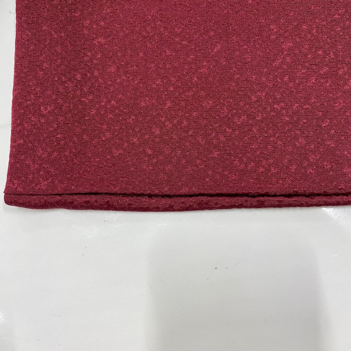  振袖 身丈170.5 cm 裄丈69 L 袷 幾何学模様 地紋 金彩 金糸 えんじ色 正絹 秀品 振袖 着物