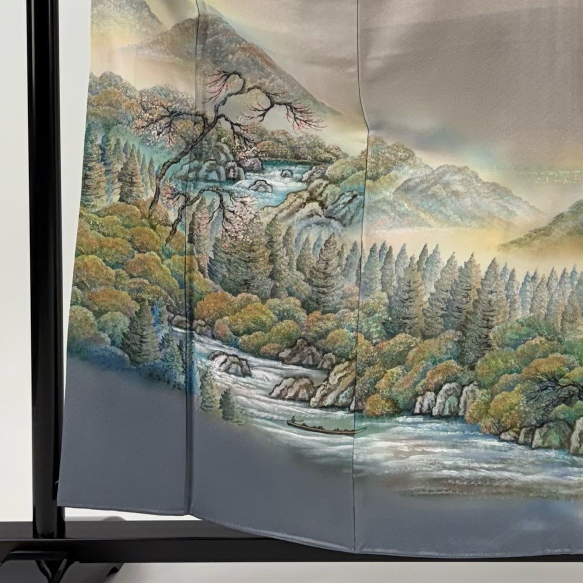 色留袖 身丈159.5 cm 裄丈61.5 S 袷 保津峡 落款 金彩 ぼかし 薄小豆 正絹 秀品