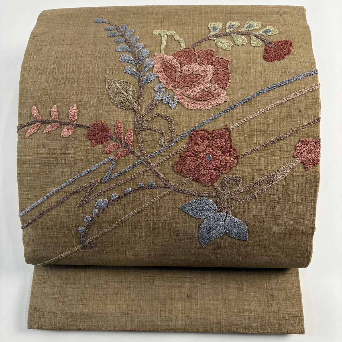 美品】 開き名古屋帯 秀品 草花 相良刺繍 茶色 正絹 【中古】 - メルカリ