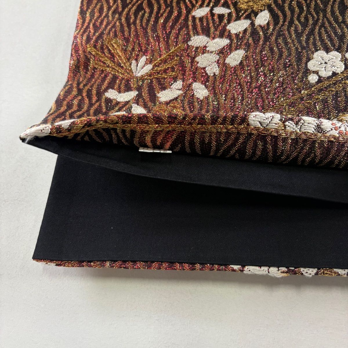  袋帯 秀品 梅 桜 唐織 金糸 赤 六通 正絹 袋帯 帯