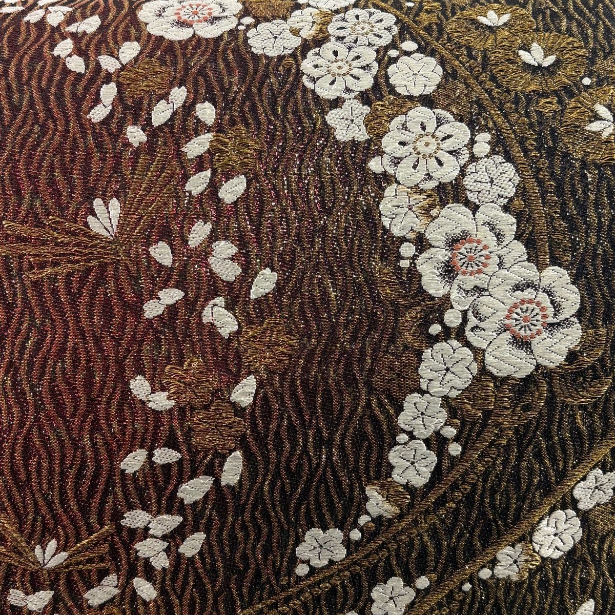 美品】 袋帯 秀品 梅 桜 唐織 金糸 赤 六通 正絹 【中古】 - メルカリ