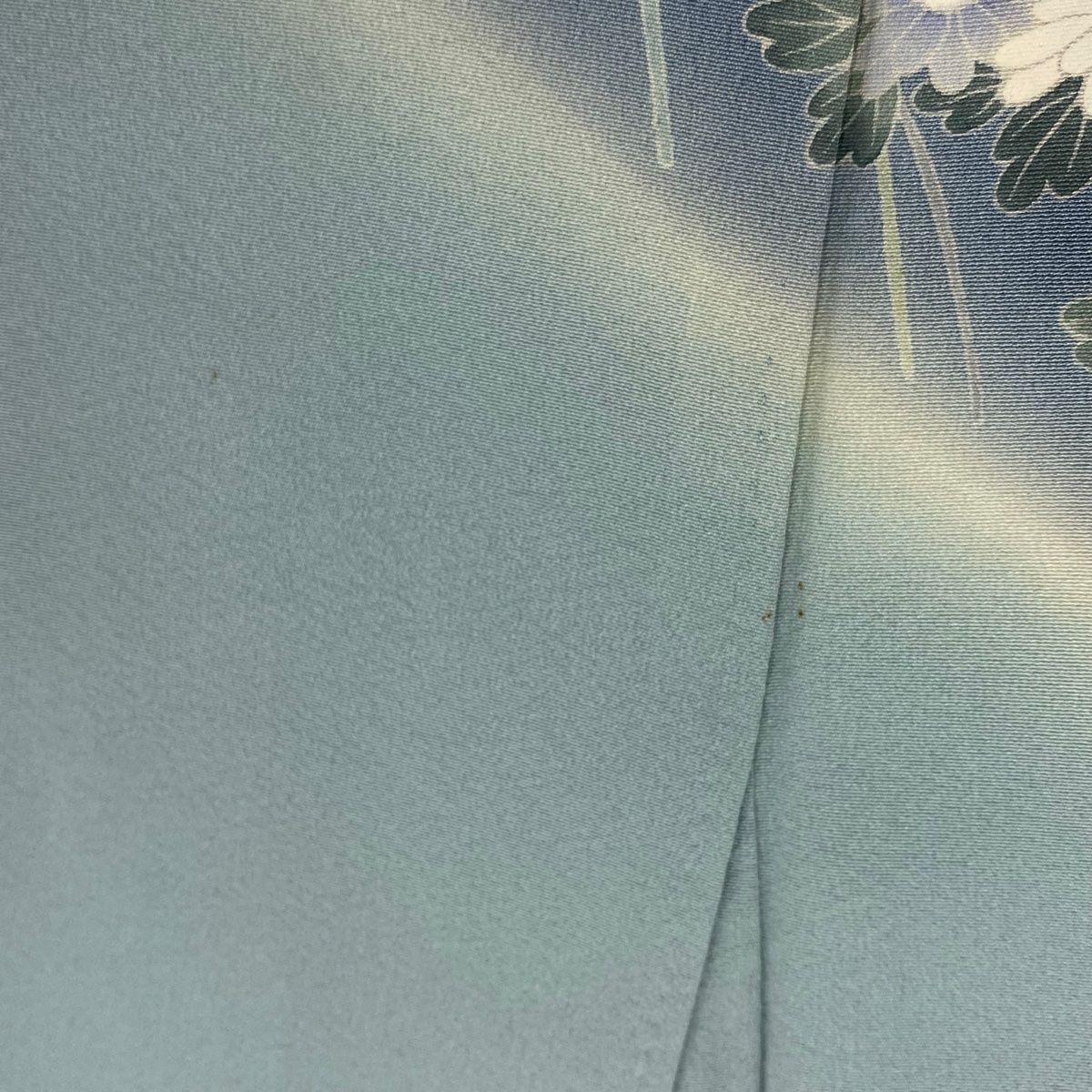 訪問着 身丈159cm 裄丈69cm L 袷 落款 菊 枝垂れ桜 染め分け ぼかし