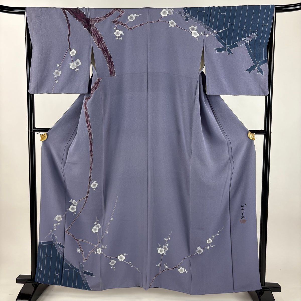 ★専用★未使用品 訪問着 枝花 くすみ紫 枝花 綸子 金彩 身丈162.0cm ☆専用☆未使用品 訪問着 枝花 くすみ紫 枝花 綸子 金彩 身丈162.0cm
