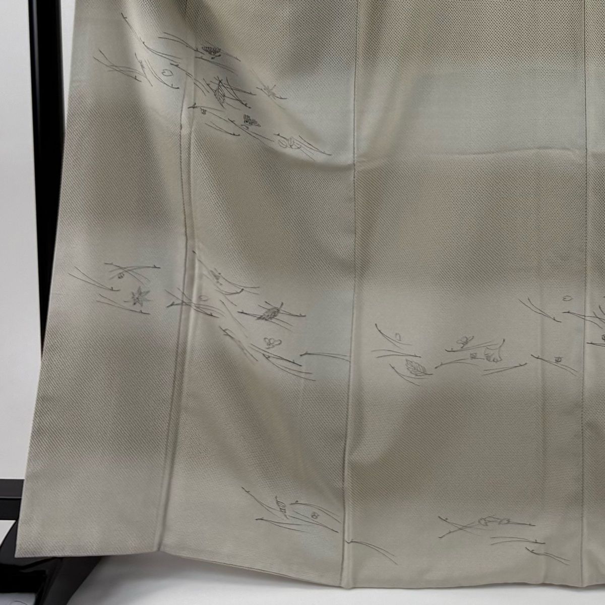 訪問着 身丈165 cm 裄丈66 M 袷 鈴乃屋 吹き寄せ 十字絣 薄茶色 正絹