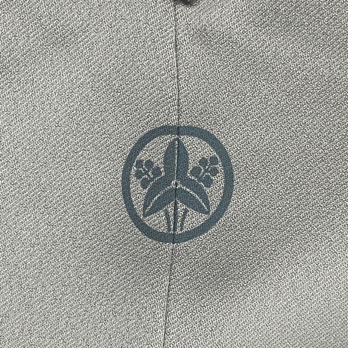  色留袖 身丈169 cm 裄丈68 L 袷 和田光正 落款 鶴 牡丹 金銀彩 ぼかし 青灰色 正絹 一つ紋 色留袖 着物