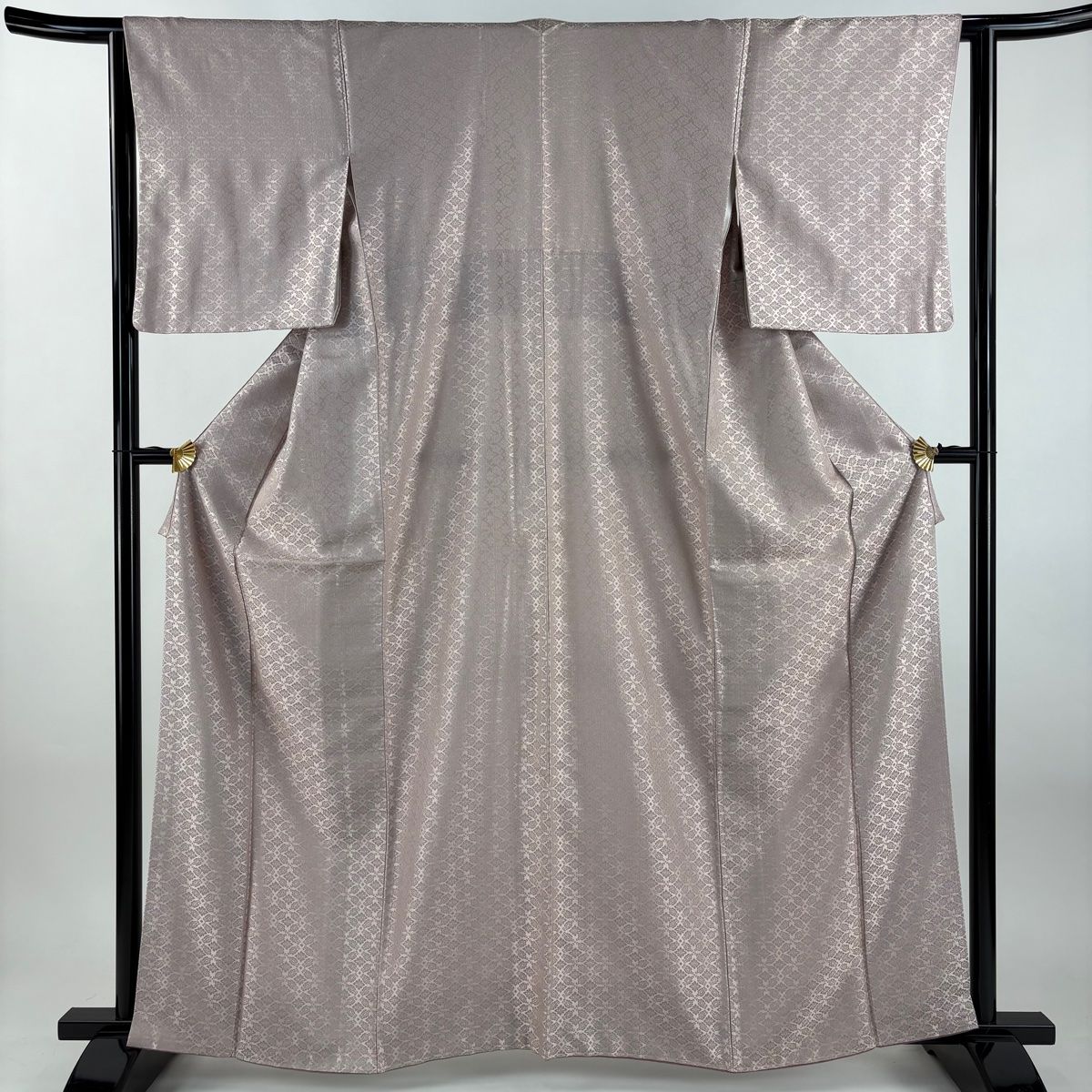 未使用トールサイズ】東レシルック単衣江戸小紋鳳凰裄丈71 身丈176