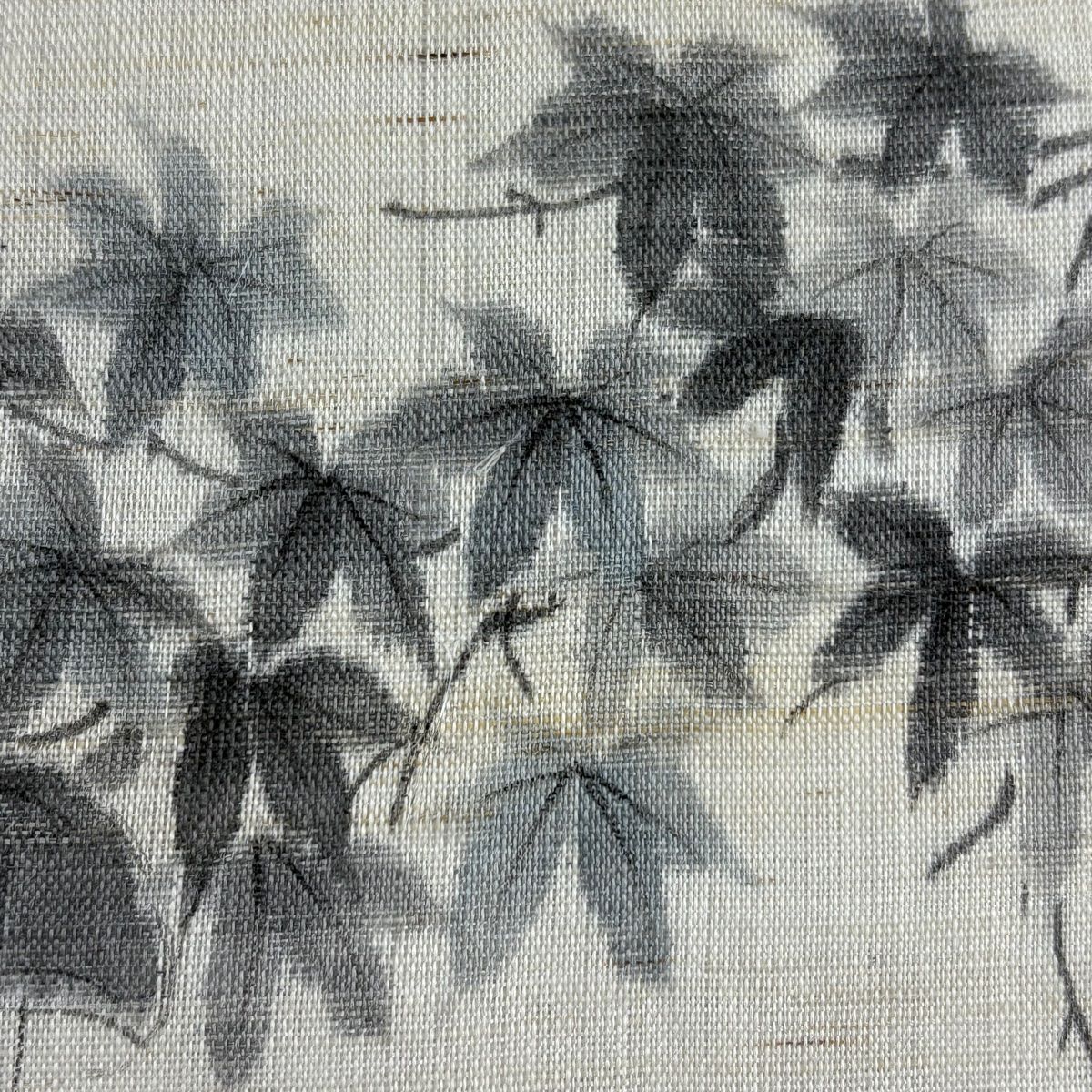 名古屋帯 紬地 楓 風林 薄紫 正絹