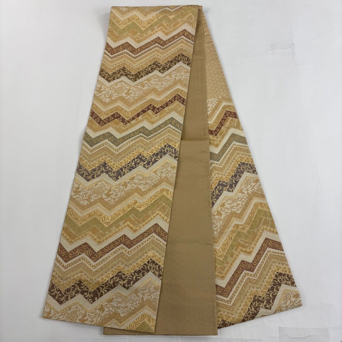  訪問着 身丈165 5 cm 裄丈67 L 袷 袋帯セット 渦巻き 流水 箔 金銀彩 青緑 正絹 訪問着 付け下げ 着物