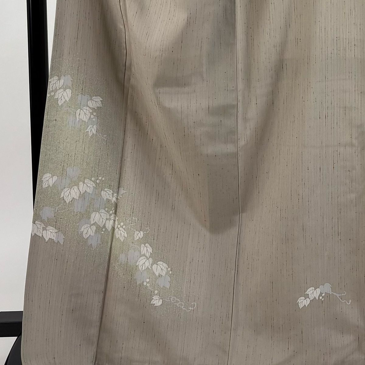 付下げ 身丈168 cm 裄丈68 L 袷 袋帯セット 紬地 落款 葉と実 灰茶 正絹