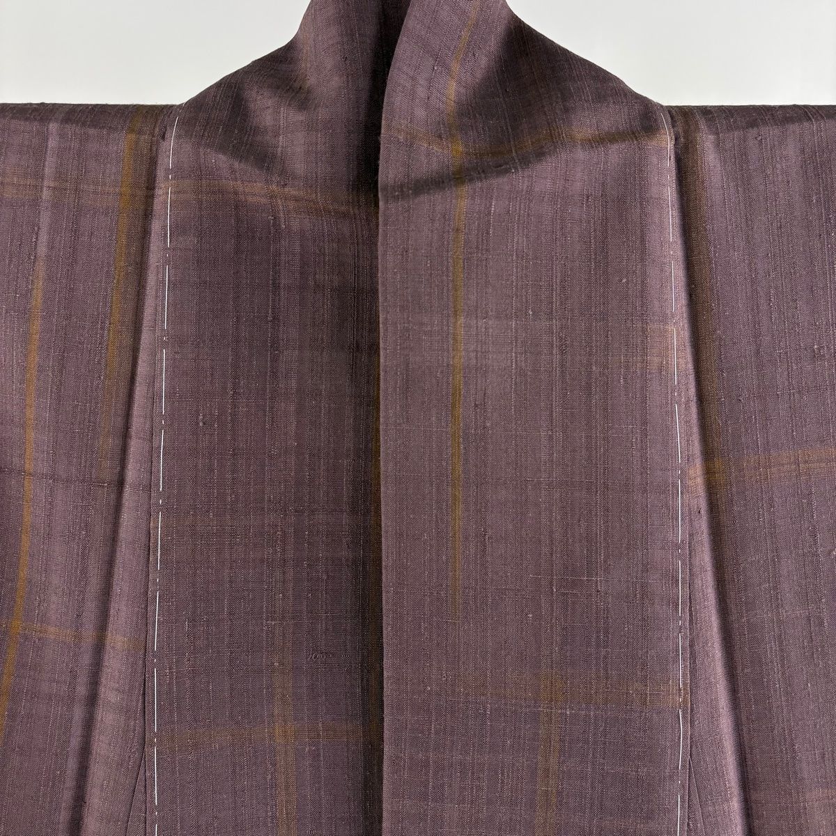 美品】 紬 身丈162cm 裄丈65cm M 袷 名古屋帯セット 紬紅梅織 格子 赤