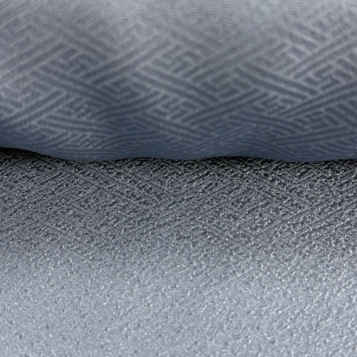  反物 秀品 色無地 堅牢染 地紋 青灰色 正絹 その他 着物反物