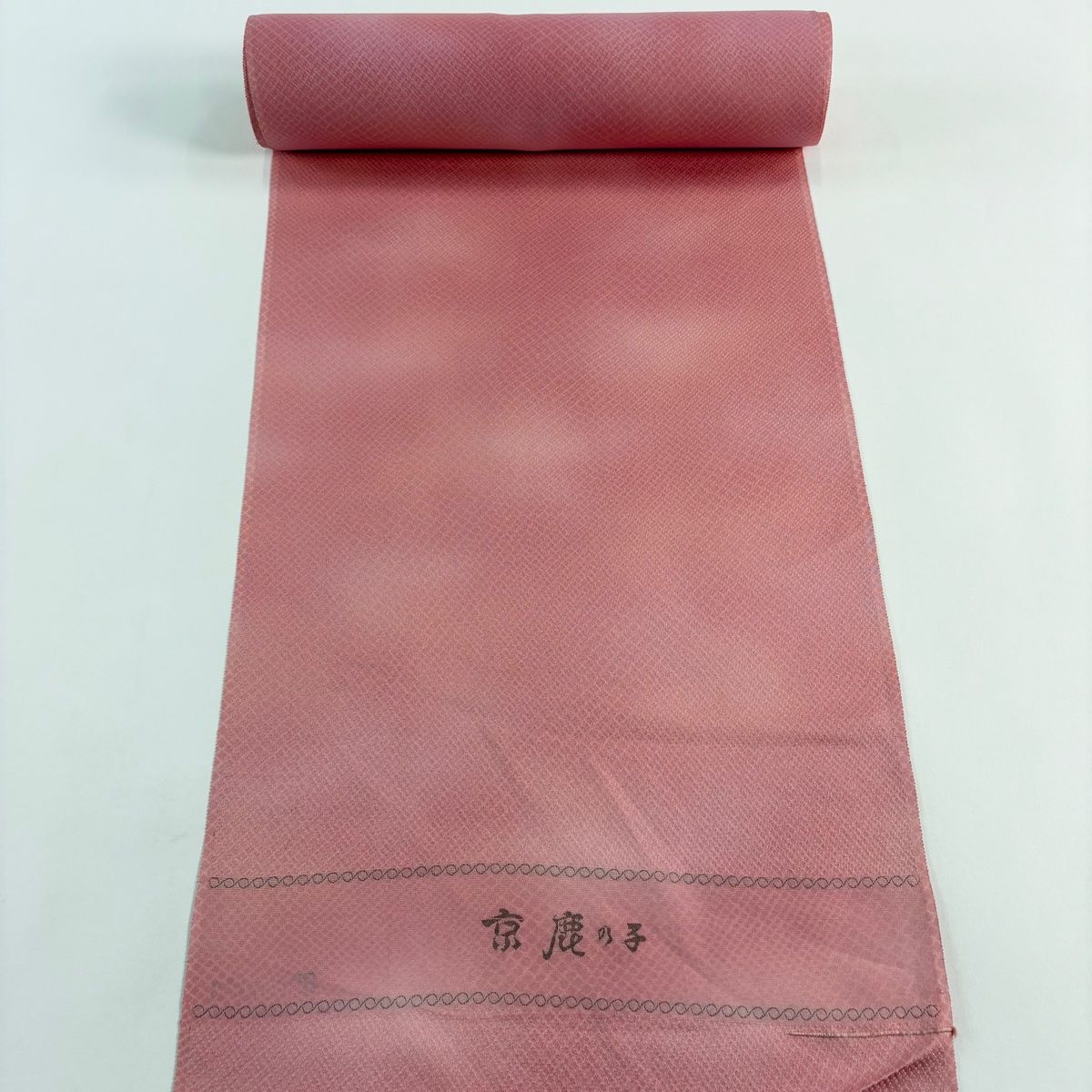 反物 秀品 小紋 鹿の子 ぼかし ピンク 正絹